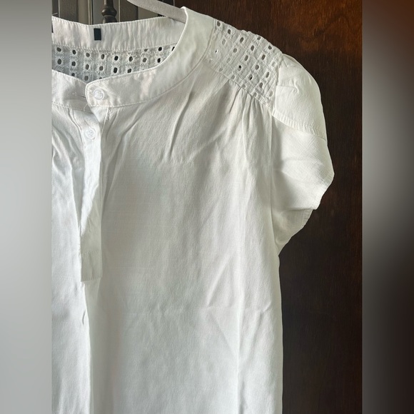 White cap sleeve blouse top - Picture 3 of 9